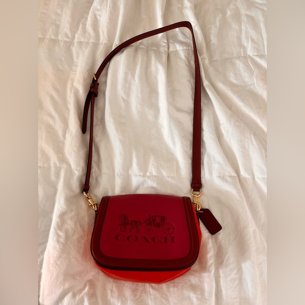 LIKE NEW Coach purse red and pink